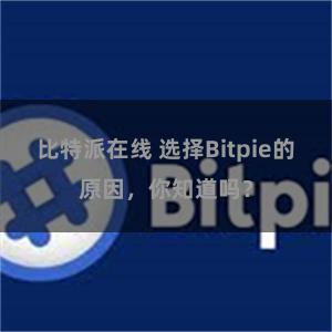 比特派在线 选择Bitpie的原因，你知道吗？