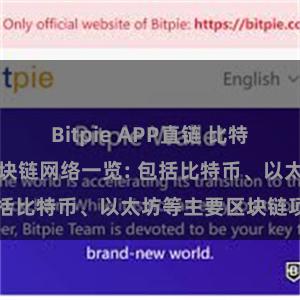 Bitpie APP直链 比特派钱包支持的区块链网络一览: 包括比特币、以太坊等主要区块链项目