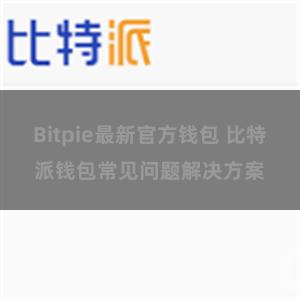 Bitpie最新官方钱包 比特派钱包常见问题解决方案