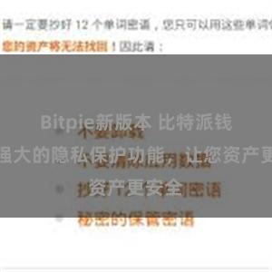 Bitpie新版本 比特派钱包：强大的隐私保护功能，让您资产更安全