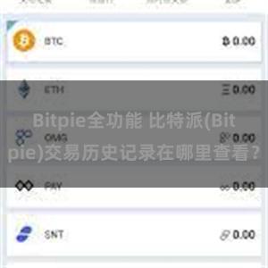 Bitpie全功能 比特派(Bitpie)交易历史记录在哪里查看？