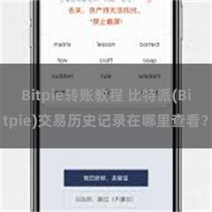 Bitpie转账教程 比特派(Bitpie)交易历史记录在哪里查看？