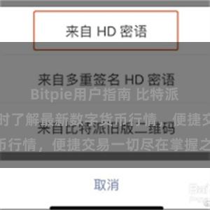 Bitpie用户指南 比特派APP入口，实时了解最新数字货币行情，便捷交易一切尽在掌握之中!