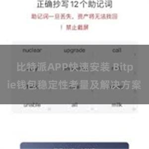 比特派APP快速安装 Bitpie钱包稳定性考量及解决方案
