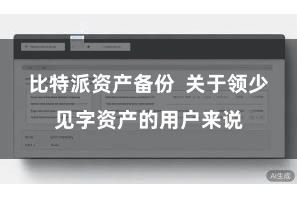 比特派资产备份  关于领少见字资产的用户来说