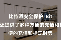 比特派安全保护  Bitpie钱包还提供了多种方便的充值和提现时势
